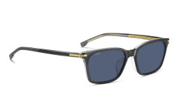 Shop Hugo Boss Logo Rectangle Sunglasses in Grey online.