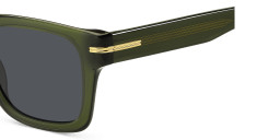 Shop Hugo Boss Logo Square Sunglasses in Green online.