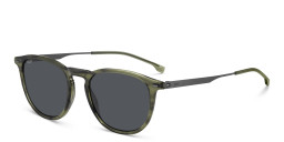 Shop Hugo Boss Logo Round Sunglasses in Green online.