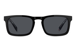 Tommy Hilfiger Logo Rectangle Sunglasses in Black – Product Photo 1