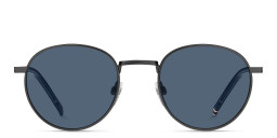 Shop Tommy Hilfiger Logo Round Sunglasses in Gunmetal online.