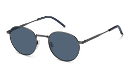 Shop Tommy Hilfiger Logo Round Sunglasses in Gunmetal online.