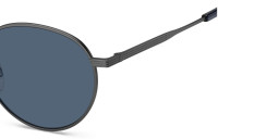 Shop Tommy Hilfiger Logo Round Sunglasses in Gunmetal online.