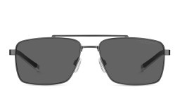 Tommy Hilfiger Logo Rectangle Sunglasses in Gunmetal – Product Photo 1