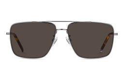 Shop Tommy Hilfiger Logo Rectangle Sunglasses in Silver online.