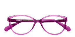 Shop Polaroid Kids Logo Kids Cat-Eye Eyeglasses in Purple online.