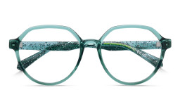 Shop Polaroid Kids Logo Kids Round Eyeglasses in Green online.