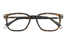 Shop Polaroid Logo Square Eyeglasses in Havana online.