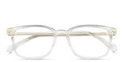 Shop Polaroid Logo Square Eyeglasses in Clear online.