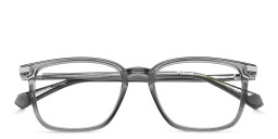 Shop Polaroid Logo Square Eyeglasses in Grey online.