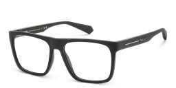Shop Polaroid Logo Unisex Rectangle Eyeglasses in Black online.