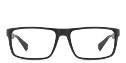 Shop Polaroid Logo Unisex Rectangle Eyeglasses in Black online.