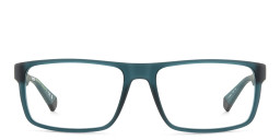 Shop Polaroid Logo Unisex Rectangle Eyeglasses in Green online.