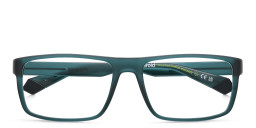 Shop Polaroid Logo Unisex Rectangle Eyeglasses in Green online.