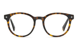 Shop Polaroid Logo Unisex Round Eyeglasses in Havana online.
