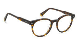Shop Polaroid Logo Unisex Round Eyeglasses in Havana online.