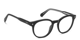 Shop Polaroid Logo Unisex Round Eyeglasses in Black online.