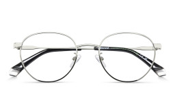 Polaroid Logo Unisex Round Eyeglasses in Silver – Product Photo 3