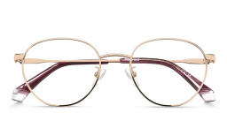 Polaroid Logo Unisex Round Eyeglasses in Rose Gold – Product Photo 3