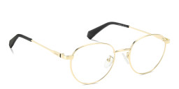 Polaroid Logo Unisex Round Eyeglasses in Gold – Product Photo 4