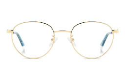 Polaroid Logo Unisex Round Eyeglasses in Polished Gold – Product Photo 1
