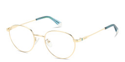 Polaroid Logo Unisex Round Eyeglasses in Polished Gold – Product Photo 2