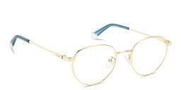 Polaroid Logo Unisex Round Eyeglasses in Gold Black – Product Photo 4