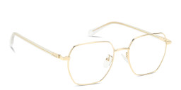 Shop Polaroid Logo Square Eyeglasses in Gold online.
