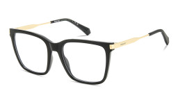 Shop Polaroid Logo Unisex Square Eyeglasses in Black online.