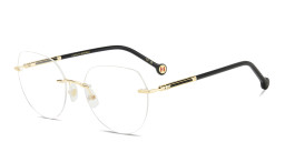 Carolina Herrera Logo Rimless Cat-Eye Eyeglasses in Gold – Product Photo 2