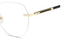 Carolina Herrera Logo Rimless Cat-Eye Eyeglasses in Gold – Product Photo 3