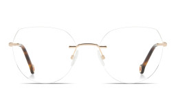 Carolina Herrera Logo Rimless Cat-Eye Eyeglasses in Rose Gold – Product Photo 1