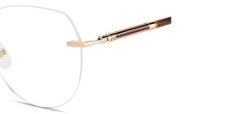 Carolina Herrera Logo Rimless Cat-Eye Eyeglasses in Rose Gold – Product Photo 3