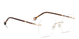 Carolina Herrera Logo Rimless Cat-Eye Eyeglasses in Rose Gold – Product Photo 4