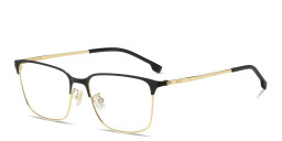 Shop Hugo Boss Logo Rectangle Eyeglasses in Gold online.