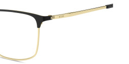 Shop Hugo Boss Logo Rectangle Eyeglasses in Gold online.