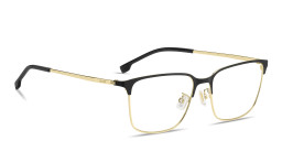 Shop Hugo Boss Logo Rectangle Eyeglasses in Gold online.