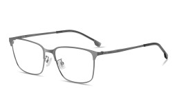 Shop Hugo Boss Logo Rectangle Eyeglasses in Silver online.