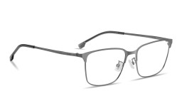 Shop Hugo Boss Logo Rectangle Eyeglasses in Silver online.