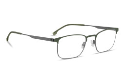 Shop Hugo Boss Logo Rectangle Eyeglasses in Green online.