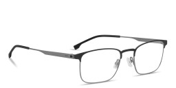 Shop Hugo Boss Logo Rectangle Eyeglasses in Gunmetal online.