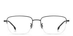 تسوق نظارات طبية بإطار نصفي مستطيل بشعار العلامة هوجو بوس بلون أسود أونلاين.