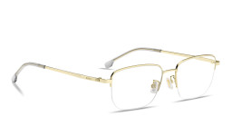 Shop Hugo Boss Logo Half-Rim Rectangle Eyeglasses in Gold online.