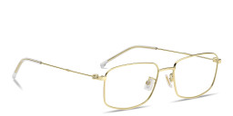 Shop Hugo Boss Logo Rectangle Eyeglasses in Gold online.