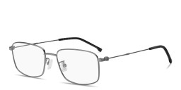 Shop Hugo Boss Logo Rectangle Eyeglasses in Silver online.