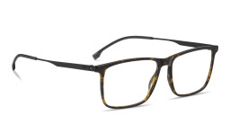 Hugo Boss Logo Rectangle Eyeglasses in Havana – Product Photo 4