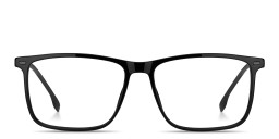 Hugo Boss Logo Rectangle Eyeglasses in Black – Product Photo 1