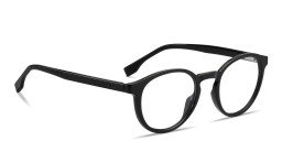 Shop Hugo Boss Logo Round Eyeglasses in Black online.