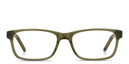 Shop Tommy Hilfiger Logo Rectangle Eyeglasses in Green online.