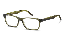 Shop Tommy Hilfiger Logo Rectangle Eyeglasses in Green online.